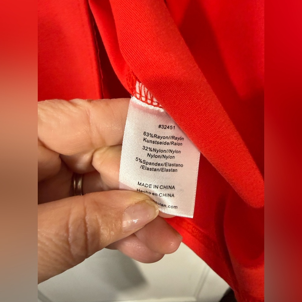 New Dylan Vibrant Red Blouse with Bow Accents - Picture 8 of 8